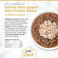 Image of the composition of CATIT Cuisine Duet Salmon Bites topped with Chicken Breast - Pets Villa. 