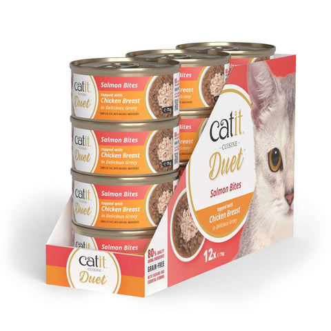 Image of the bigger variant of CATIT Cuisine Duet Salmon Bites topped with Chicken Breast - Pets Villa. 