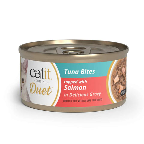 Front image of CATIT Cuisine Duet Tuna Bites topped with Salmon  - Pets Villa. 