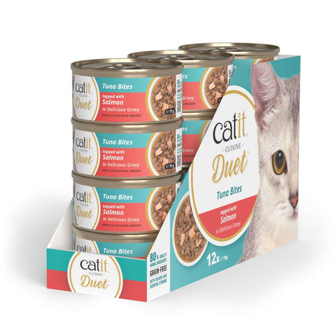 Image of the bigger variant of CATIT Cuisine Duet Tuna Bites topped with Salmon  - Pets Villa. 