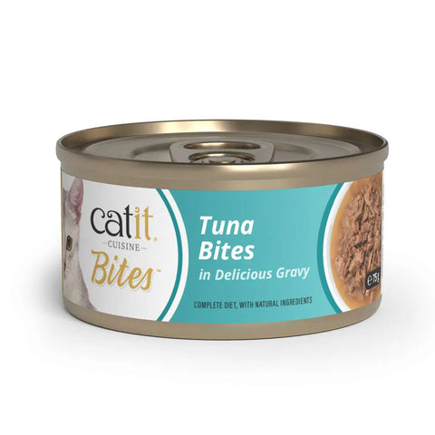 Front image of CATIT Cuisine Tuna Bites in Delicious Gravy - Pets Villa. 