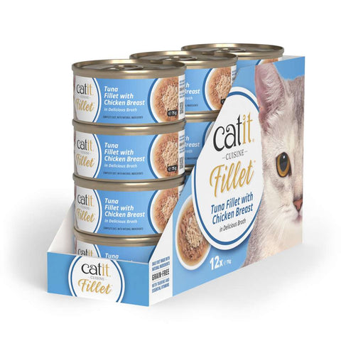 Image of the 12x75g variant of CATIT Cuisine Tuna Fillet with Chicken Breast - Pets Villa.