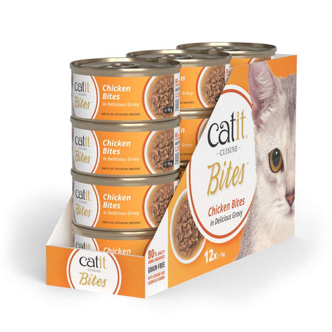 Image of the larger variant of CATIT Cusisine Chicken Bites in Delicious Gravy - Pets Villa.