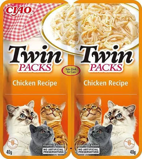 Front image of CHURU Cat Complementary Twin Packs Chicken Recipe in Chicken Broth 2x40g - Pets Villa. 
