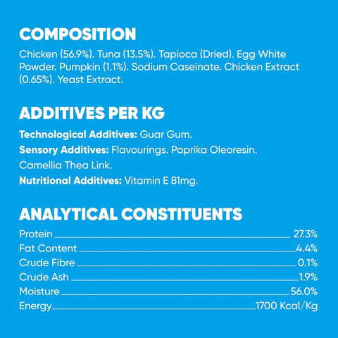 Composition image of CHURU Cat Fun Bites Chicken Recipe Wraps Chicken with Pumpkin Recipe  - Pets Villa. 