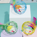 Product image of Caged Feather Mouse Cat Toy - Pets Villa. 