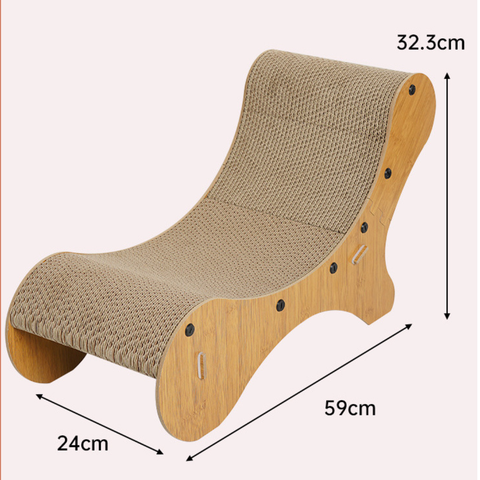 Size image of Cat Scratcher Lounger Chair - Pets Villa. 