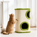 Front image of Cat Scratching Barrel Hideaway - Pets Villa. 