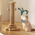 Cat playing with Cat Scratching Post with Catnip Ball Toys - Pets Villa. 