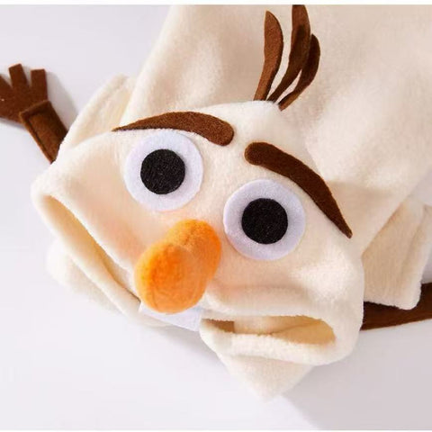 Close up image of Christmas Snowman Pet Outfit - Pets Villa. 