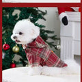 Dog modelling Christmas Tartan Pet Jacket - Pets Villa. 