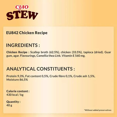 Composition image of Ciao Cat Chicken Recipe Stew  - Pets Villa.