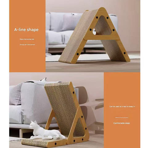 Product image of Corrugated Paper A-Shape Cat Scratcher - Pets Villa. 