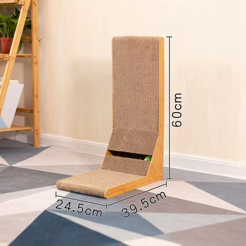 Size image of Corrugated Paper L Shaped Cat Scratcher - Pets Villa.