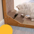 Image of cat playing on Corrugated Paper L Shaped Cat Scratcher - Pets Villa. 
