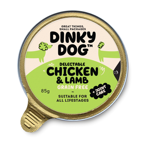 Front image of DINKY DOG Grain Free Chicken and Lamb Dog Food - Pets Villa. 