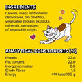 Image of the composition of DREAMIES ShakeUps Rockin Roost 55g - Pets Villa. 