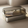 Front image of Enclosed Stainless Steel Cat Litter Box  - Pets Villa. 