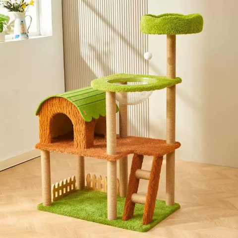 Product image of Farm Cottage Cat Condo and Climbing Frame - Pets Villa. 