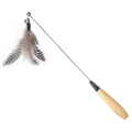 Front image of Feather Cat Teaser with Wooden Handle - Pets Villa. 
