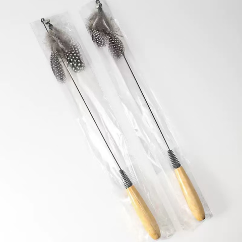 Product image of Feather Cat Teaser with Wooden Handle - Pets Villa. 