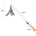Size image of Feather Cat Teaser with Wooden Handle - Pets Villa. 
