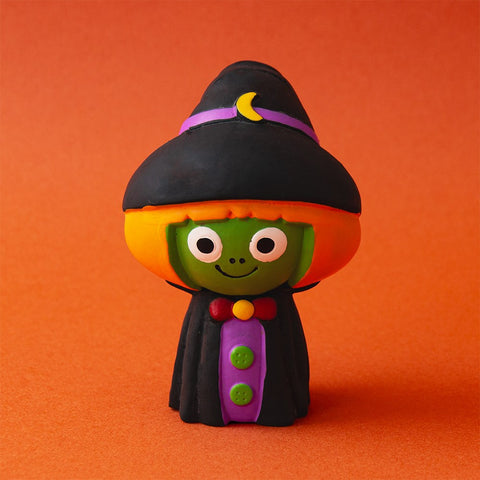 Front image of GREAT & SMALL Creepy Cuties Latex Green Witch Dog Toy - Pets Villa. 