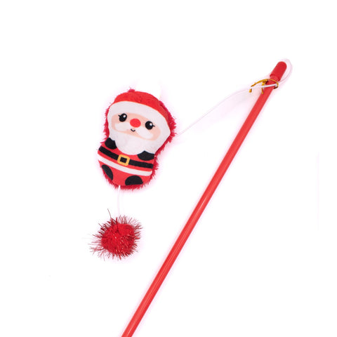 Front image of GREAT & SMALL Santa and Friends Santa Dangler Cat Toy - Pets Villa. 