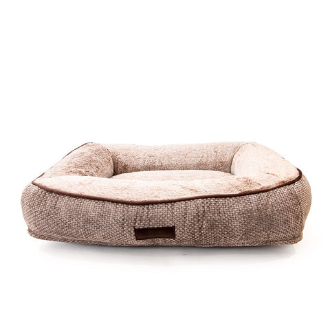 Product image of GREAT & SMALL Snuggle&Snooze Soft Lounger in Latte Dog Bed - Pets Villa. 