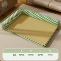 Front image of Green and White Plaid Pet Cooling Mat - Pets Villa.