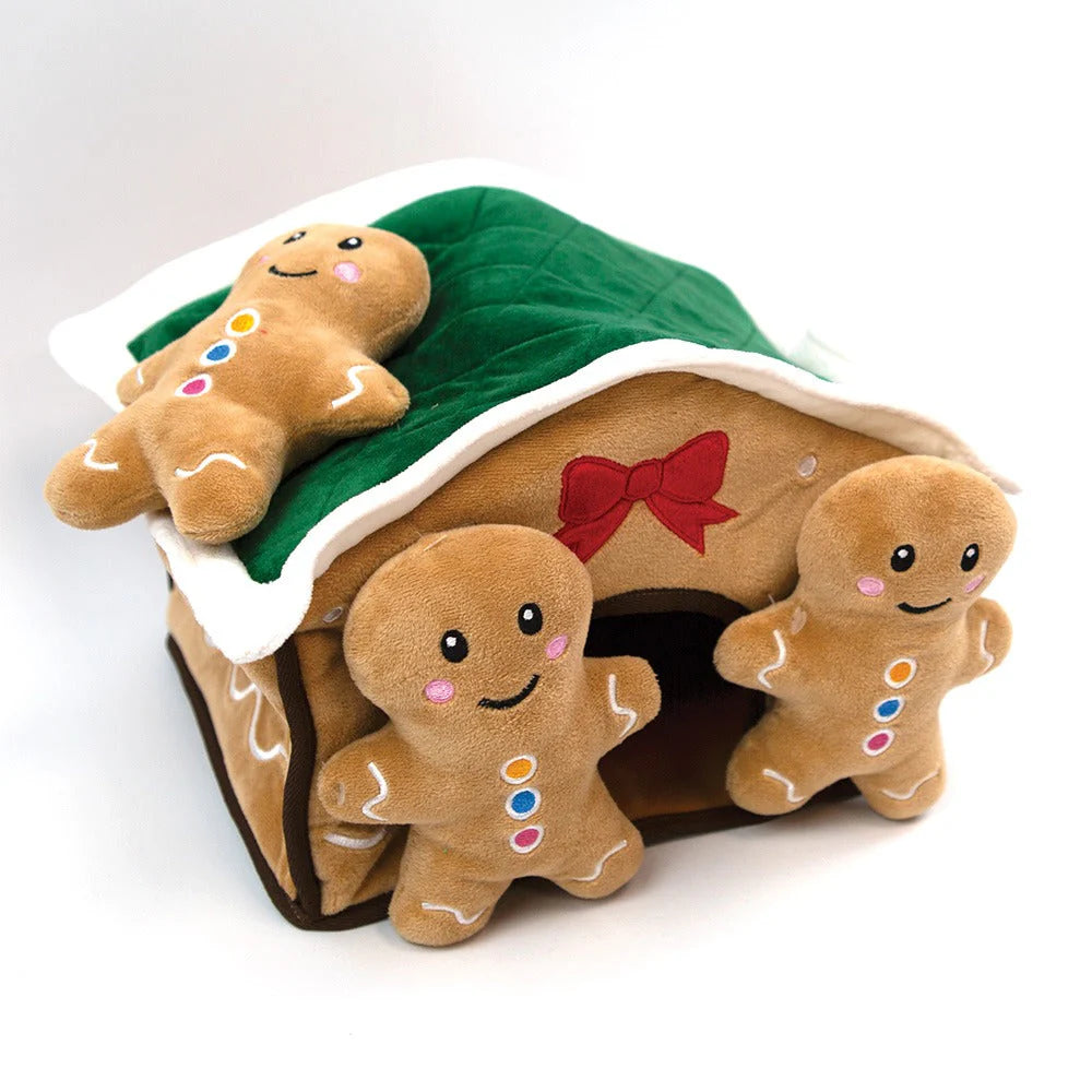 HAPPY PET Christmas Gingerbread House Burrow and Hide Toy | Pets Villa