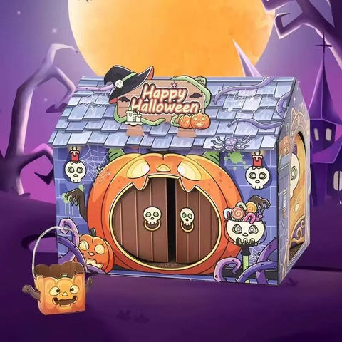 Product image of Happy Halloween Haunted House Cardboard Cat Scratcher - Pets Villa. 