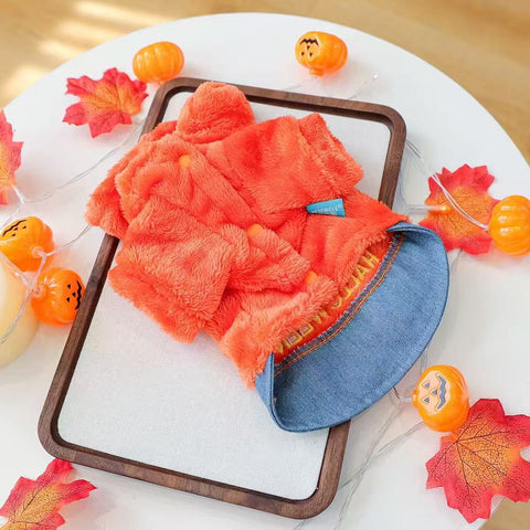 Back image of Happy Halloween Orange Pet Jumper - Pets Villa. 