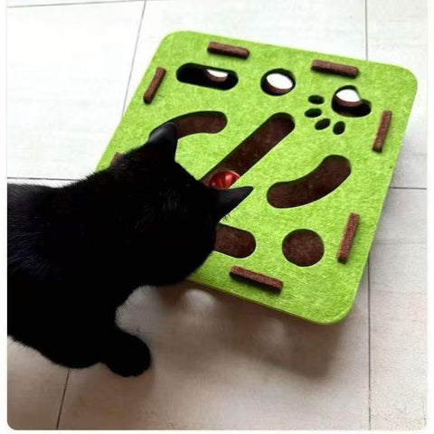 Product image of Interactive Felt Maze Puzzle Enrichment Box for Pets - Pets Villa. 