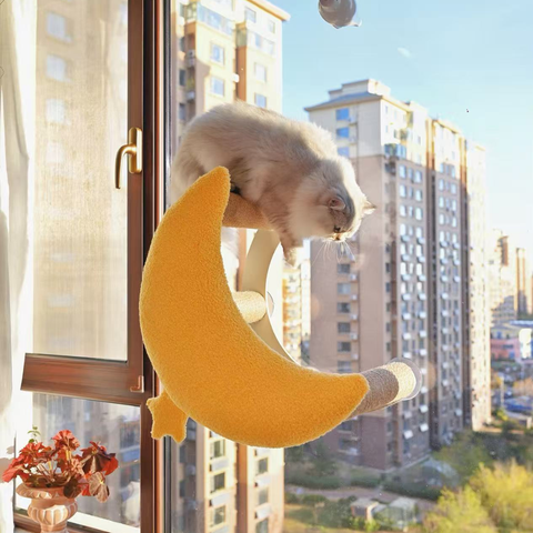 Moon scratcher image of JOYCAT Sky Window Cat Hammock/Scratcher - Pets Villa. 