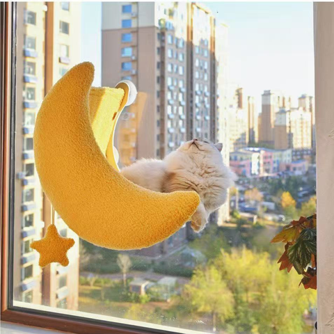 Cat using JOYCAT Sky Window Cat Hammock/Scratcher - Pets Villa. 