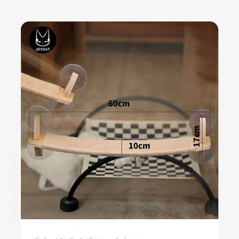 Image of the size of the curved perch from JOYCAT Window Basket / Sisal Perch / Curved Sisal Perch - Pets Villa. 