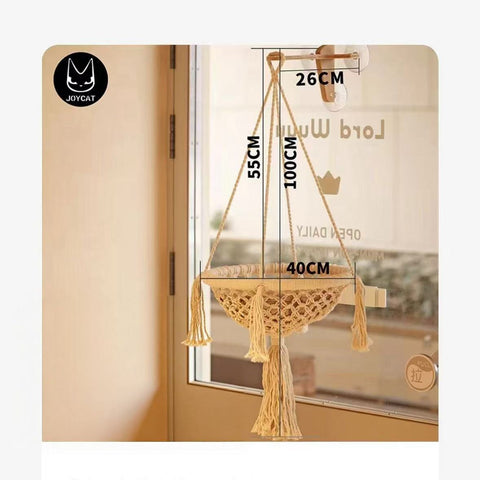 Image of the size of JOYCAT Window Basket / Sisal Perch / Curved Sisal Perch - Pets Villa. 