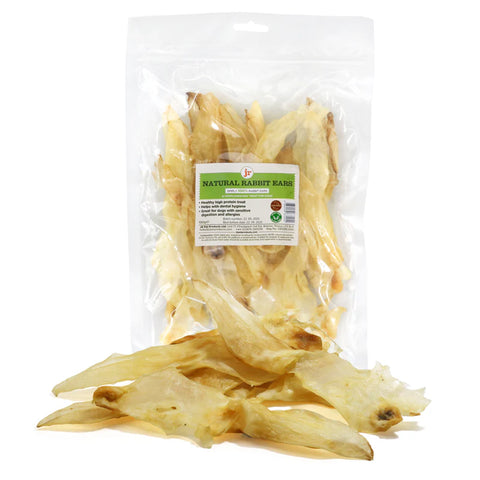 Front image of JR Natural Rabbit Ears 100g - Pets Villa. 