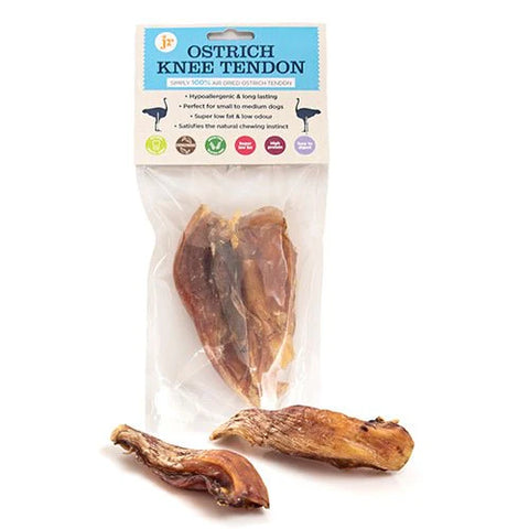 Front image of JR Ostrich Knee Tendon  - Pets Villa. 