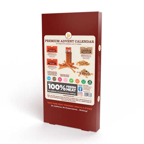 Back image of JR Venison and Turkey Advent Calendar for Dogs - Pets Villa. 