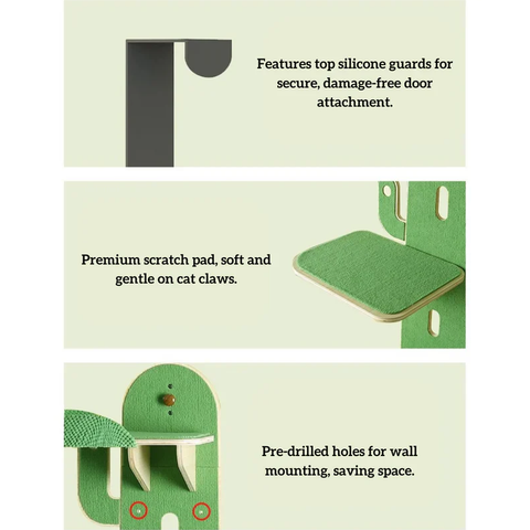 Advantages of MARTINA Door Hanging Cactus Cat Climber - Pets Villa. 