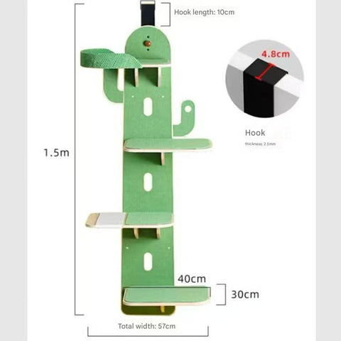 Image size guide of MARTINA Door Hanging Cactus Cat Climber - Pets Villa. 