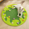 Circle variant image of MARTINA Flower Garden Sisal Cat Carpet - Pets Villa.