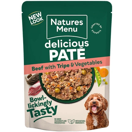 NATURES MENU Delicious Pate Beef with Tripe and Vegetables 8x300g