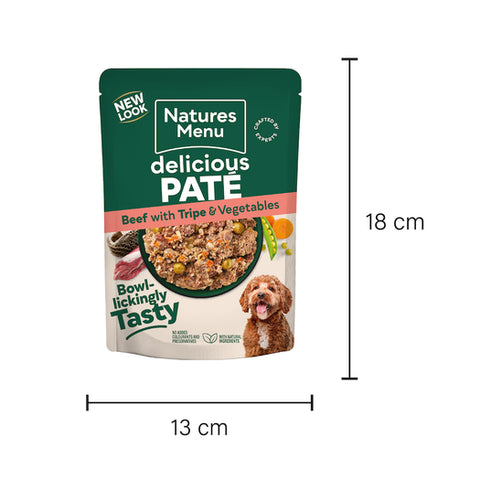 NATURES MENU Delicious Pate Beef with Tripe and Vegetables 8x300g