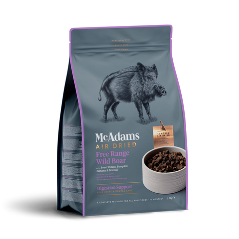 Front image of MCADAMS Dog Complete Air Dried Free Range Wild Boar Dry Food - Pets Villa. 