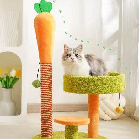 Front image of MIAOFAIRY Carrot Paradise Climbing Frame  - Pets Villa. 