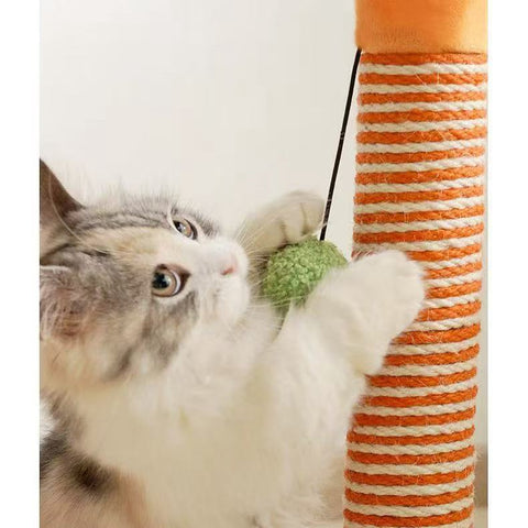 Close up of scratcher pole MIAOFAIRY Carrot Paradise Climbing Frame - Pets Villa.