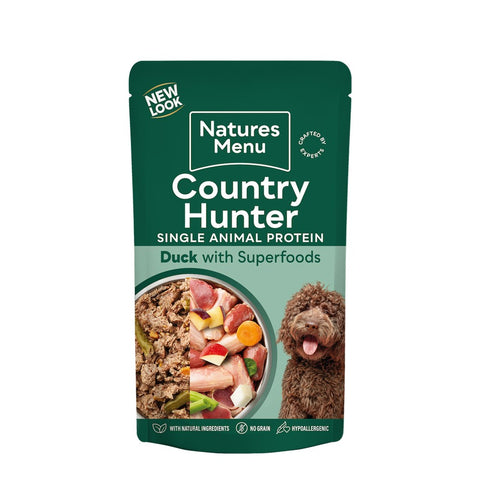 Front image of NATURES MENU Country Hunter Duck with Superfoods  - Pets Villa. 